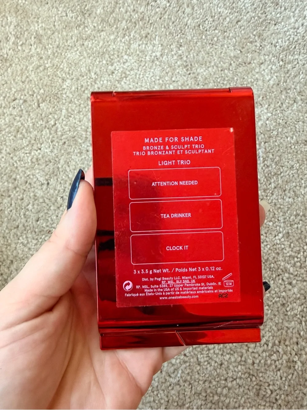 ONE/SIZE Red Metallic Bronze & Sculpt Trio Compact “made for shade”